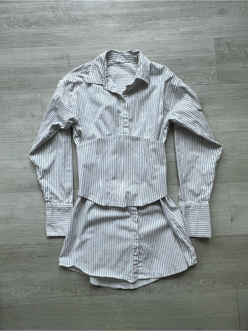 Steele by Amanda Steele Corset Shirt Dress XS - Striped Two-Piece Set
